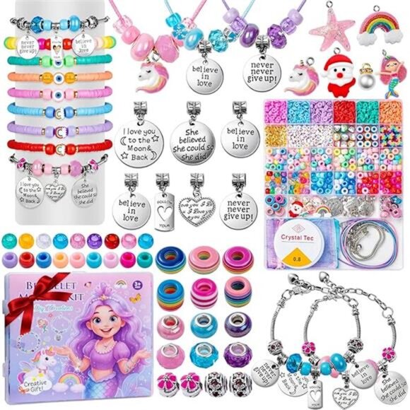 Girls Charm Bracelet Making Kit - 1400+ Pcs Jewelry Making Kit for Kids with - Picture 7 of 7